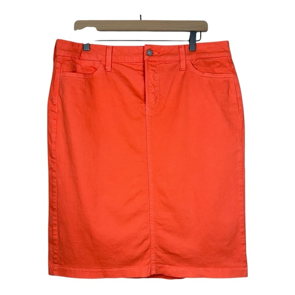 NYDJ Dresses & Skirts - NYDJ Not Your Daughter’s Jeans Pencil Skirt Papaya Color Size 14 Made In USA